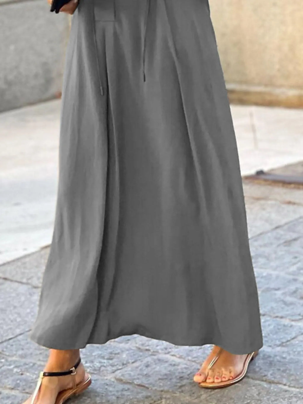 Solid Color Maxi Shirt Dress