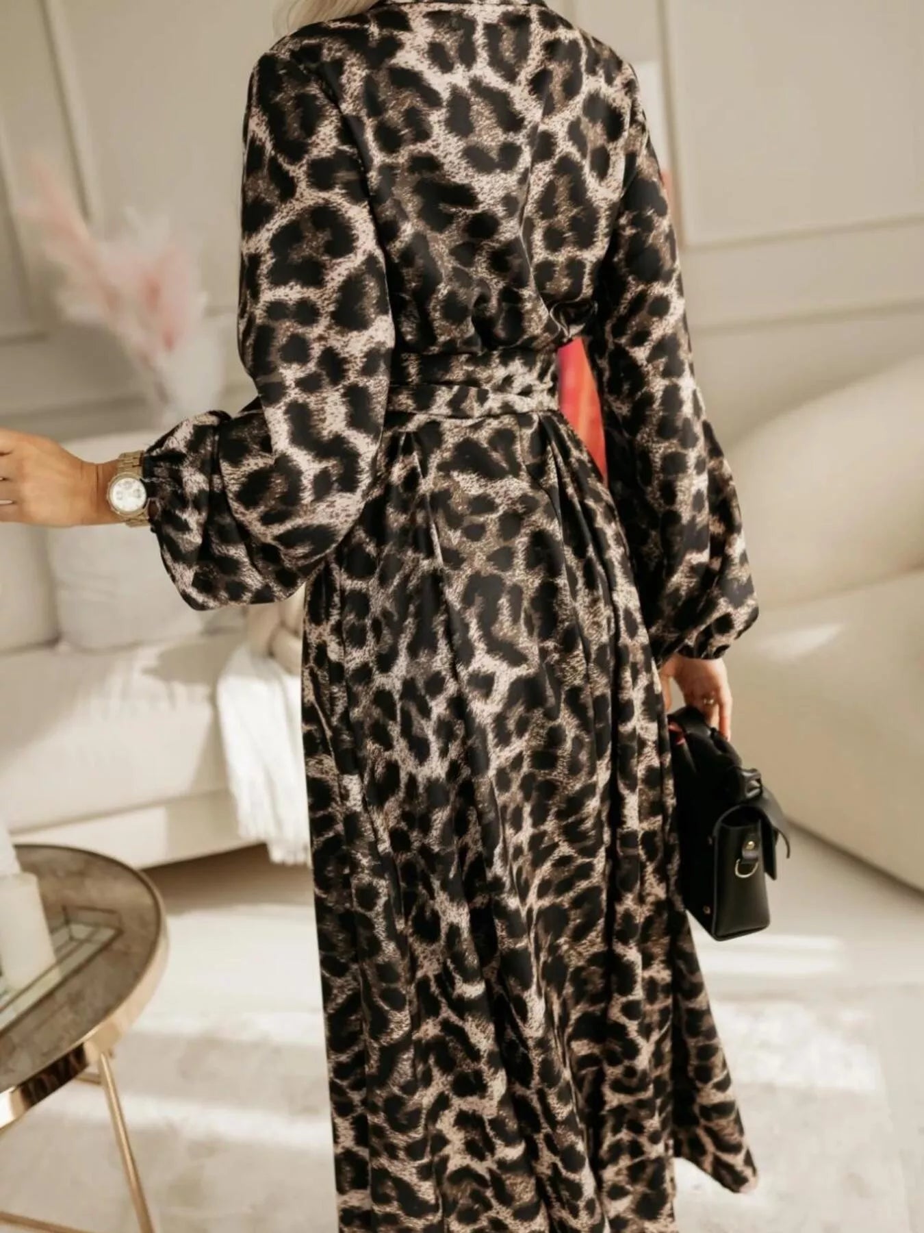 Printed Button Front Maxi Shirt Dress