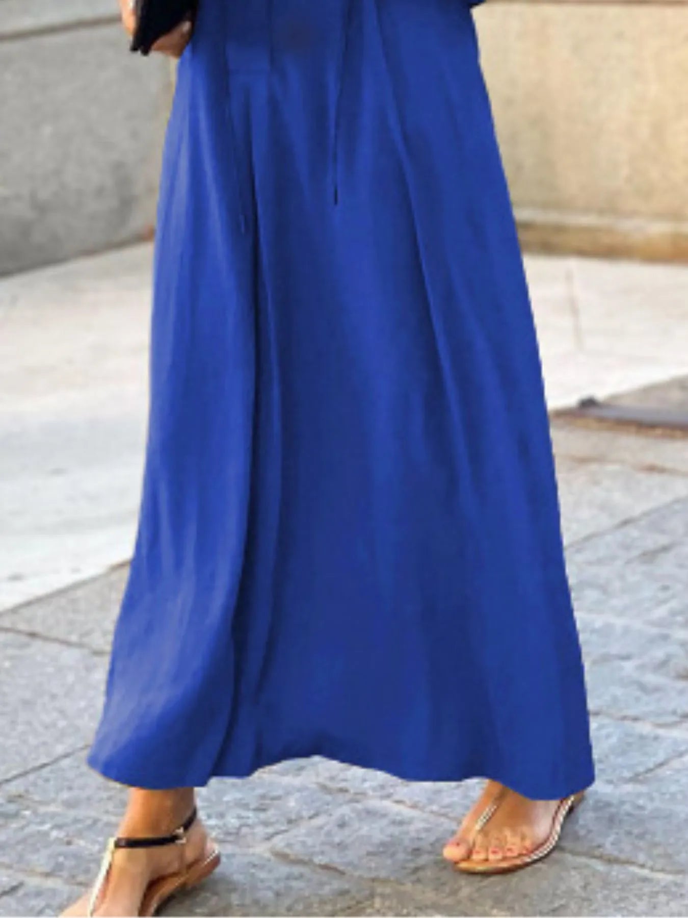 Solid Color Maxi Shirt Dress