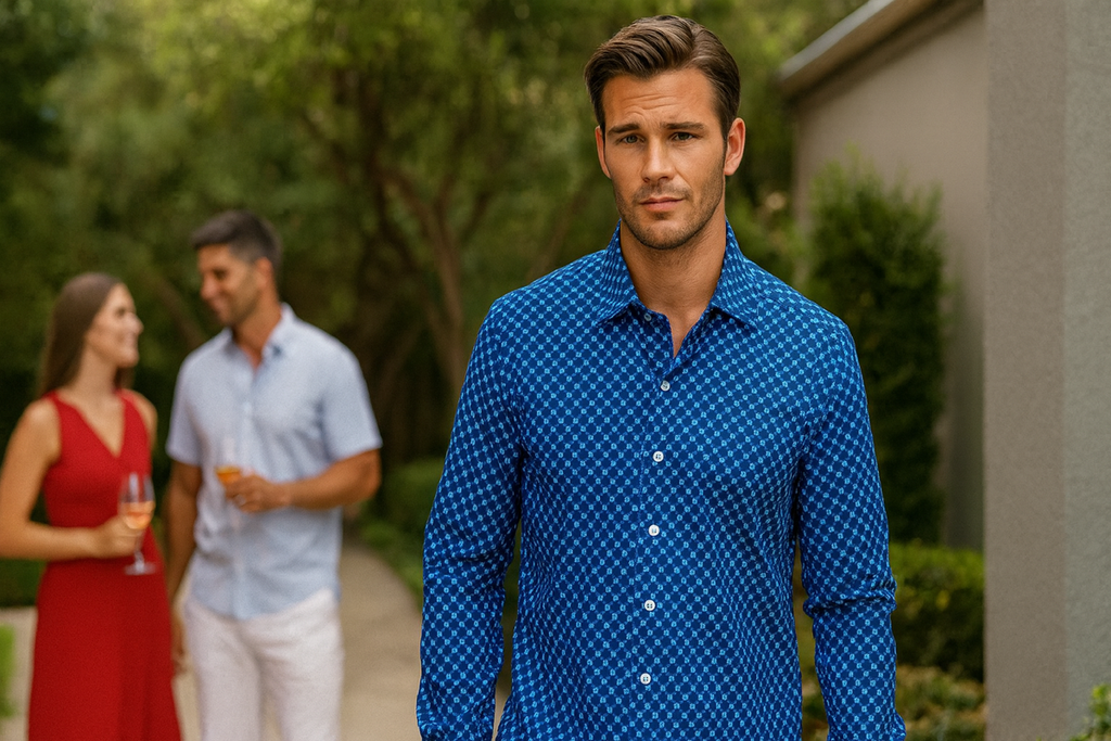 Retro Blues Long Sleeve Tech Shirt