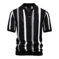 Men's Striped Knit Polo Shirt