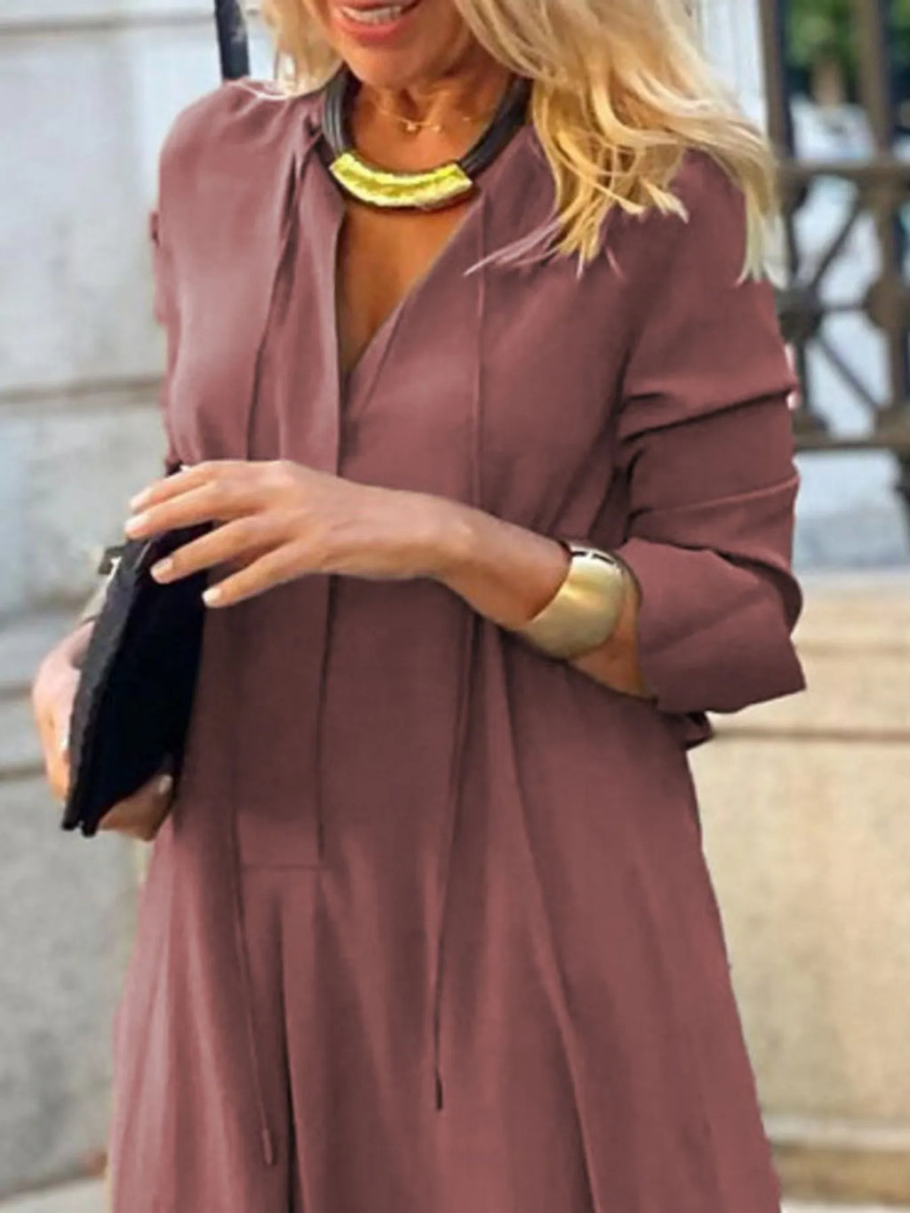 Solid Color Maxi Shirt Dress