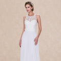 (LIVE 49) Solid color minimalist ultra long wedding dress.