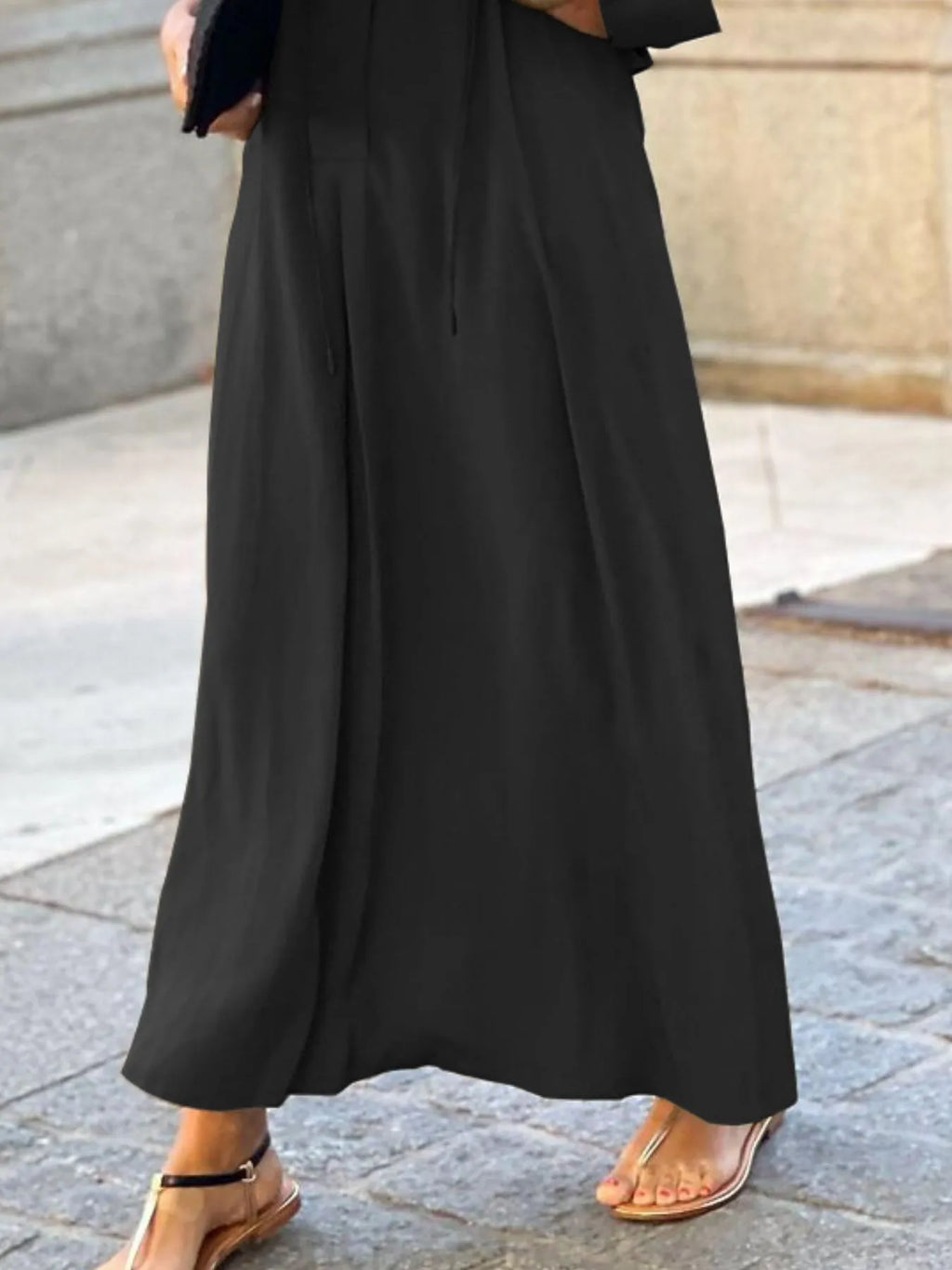 Solid Color Maxi Shirt Dress