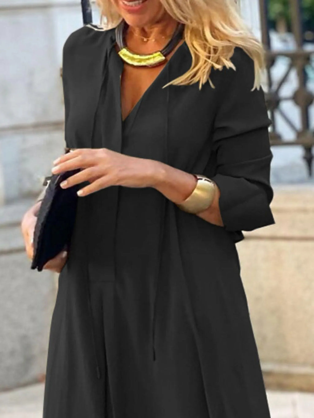 Solid Color Maxi Shirt Dress