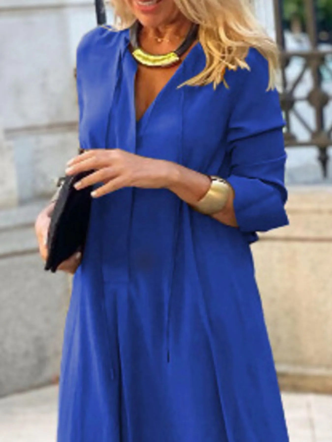 Solid Color Maxi Shirt Dress