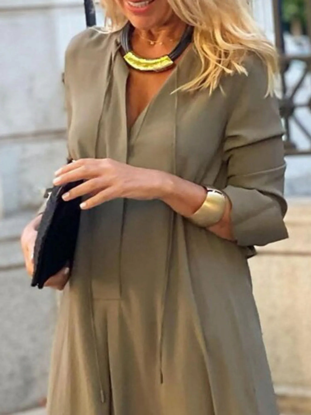 Solid Color Maxi Shirt Dress