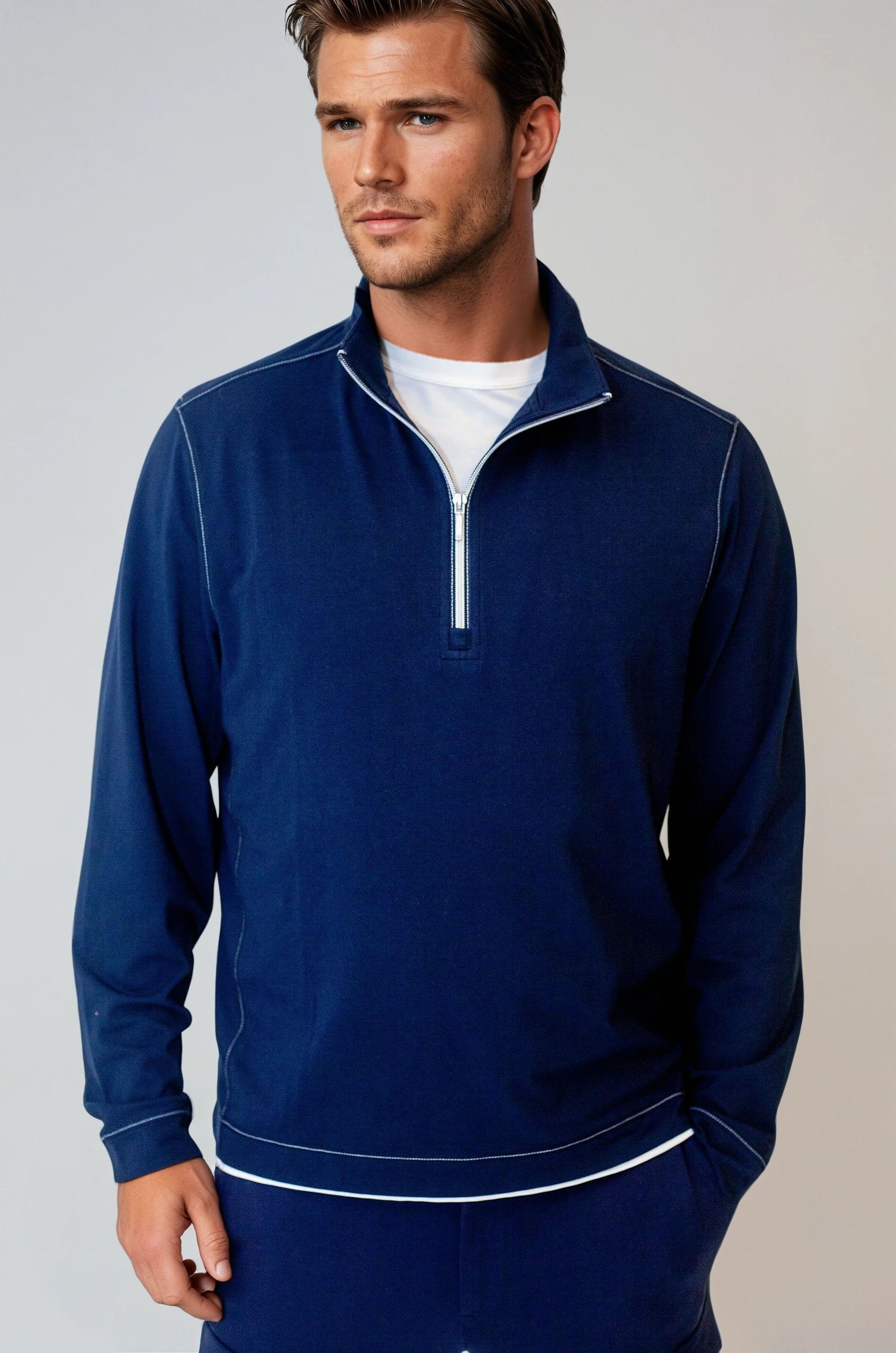 Buki Cinqo Travel Half Zip 2-Pack - Navy/White
