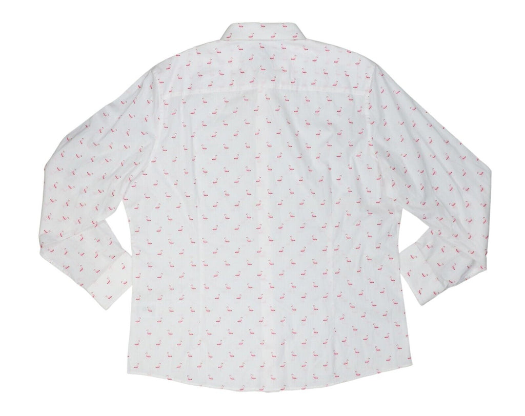 Bar III Mens Slim-Fit Stretch Flamingo Knit Dress Shirt, Size XL