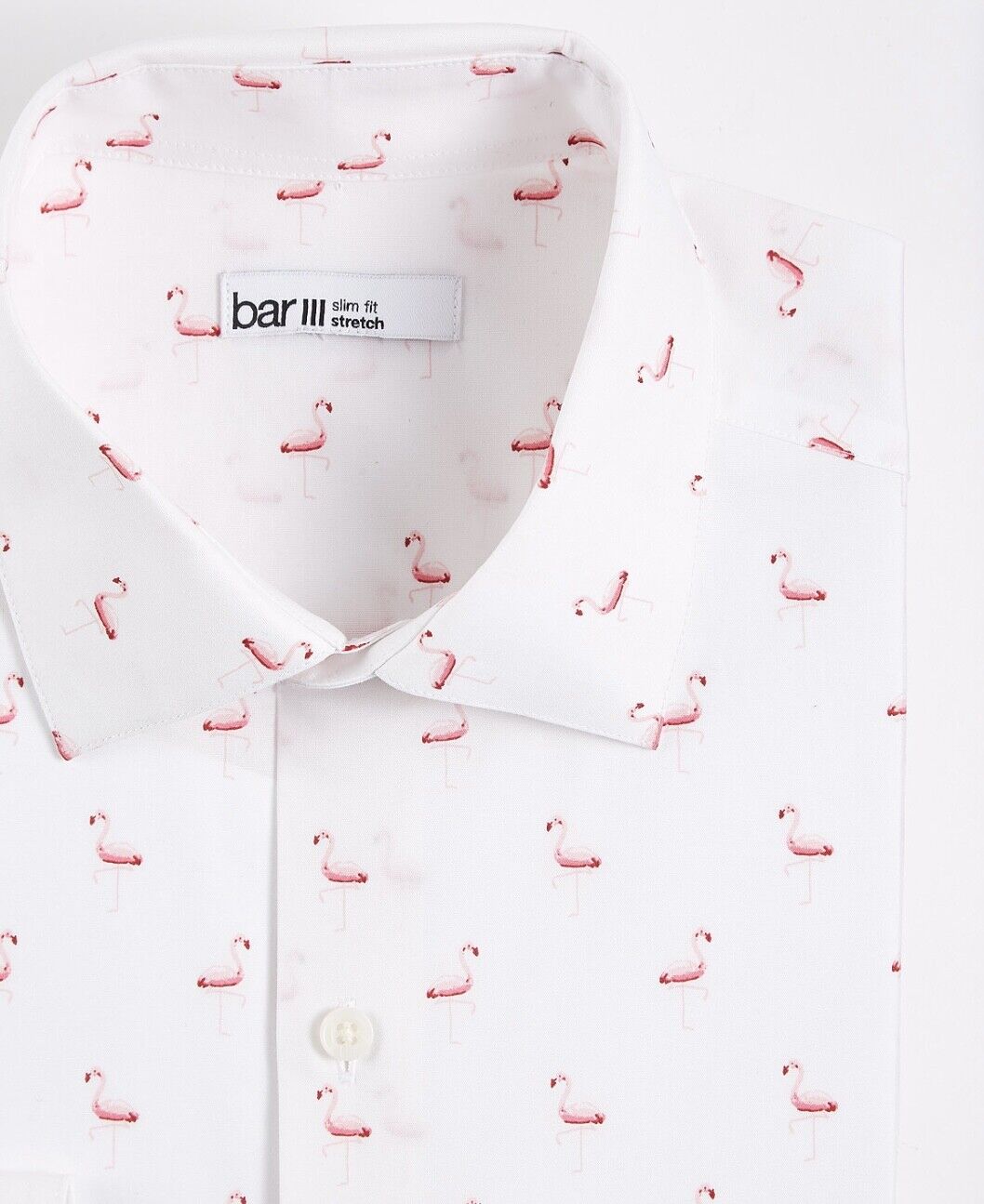 Bar III Mens Slim-Fit Stretch Flamingo Knit Dress Shirt, Size XL